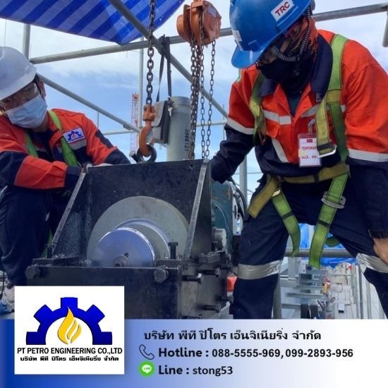 รับกลึงหน้าแปลนท่อปิโตรเลียมที่หน้างาน Flange facing portable รับกลึงหน้าแปลนท่อปิโตรเลียมที่หน้างาน Flange facing portable